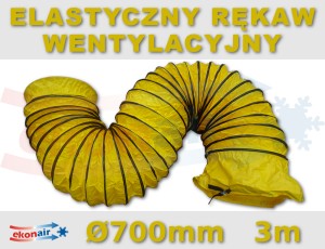 Rękaw powietrza żółty 700 mm x 3 m (od -20°C do +70°C)