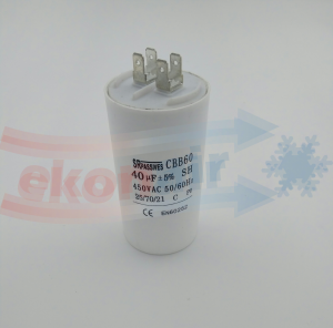 KONDENSATOR  NORTES  40 µF 450 V AC