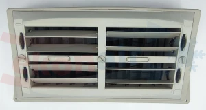 KRATKA WENTYLACYJNA  KĄTOWA Z PRZEPUSTNICĄ 35° 02-1 (wew. 400x200mm)